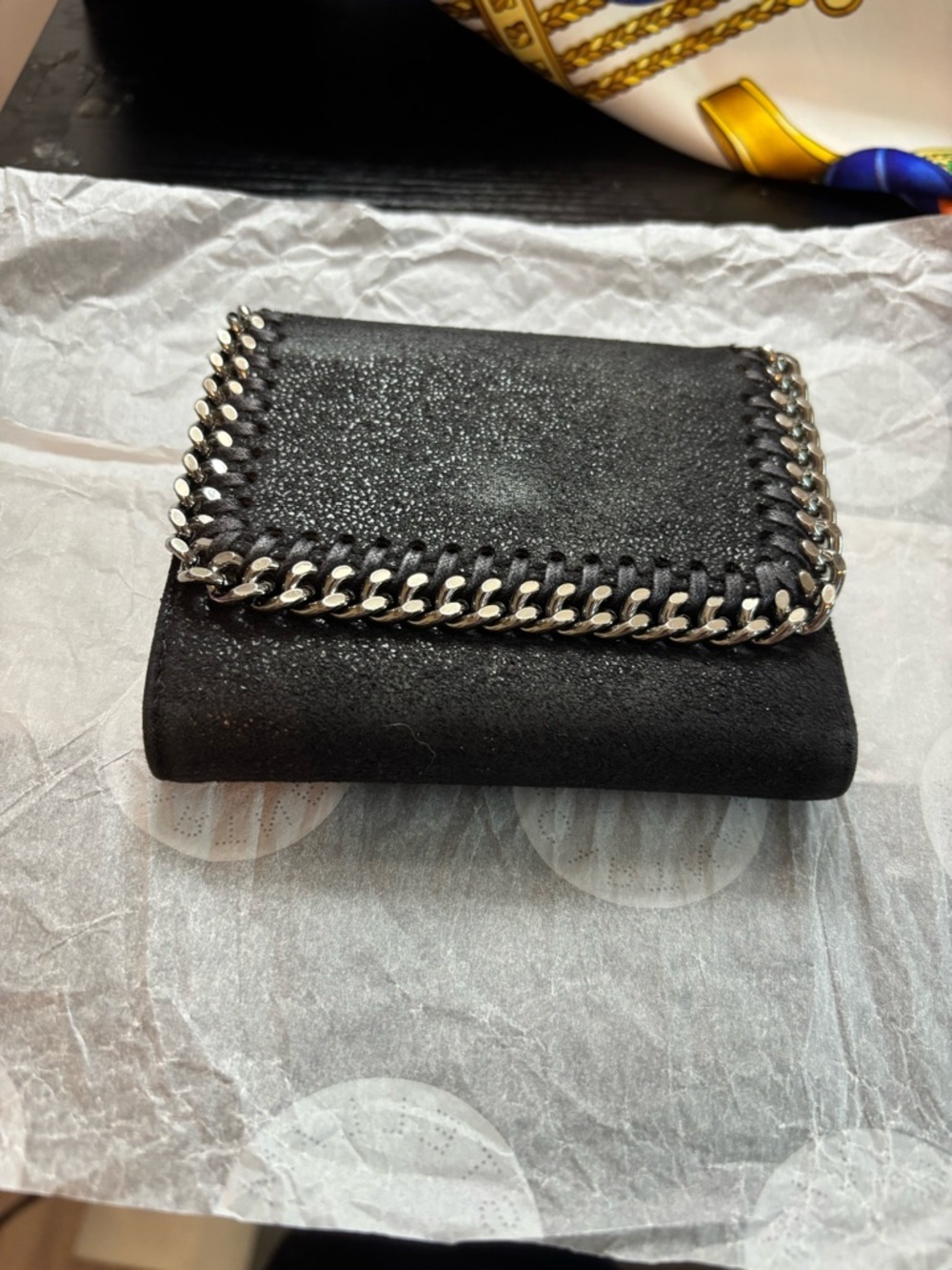 PRISTINE Stella McCartney Falabella Small Flap Wallet - Black - FULL SET - Picture 2 of 13